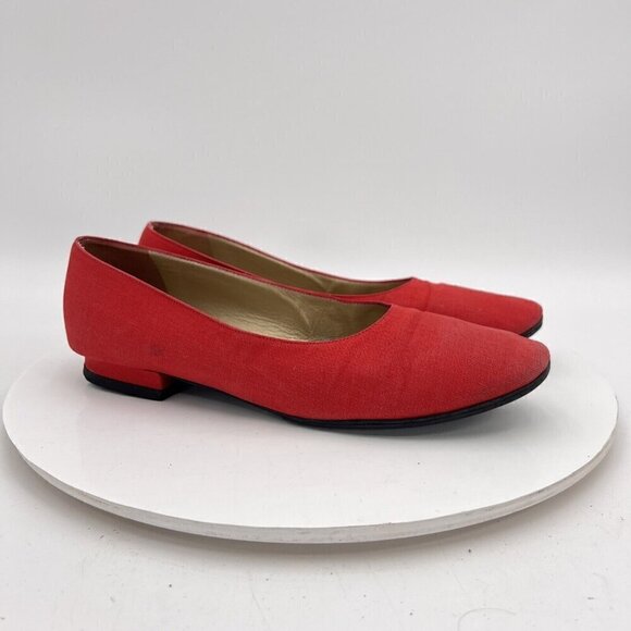 Yves Saint Laurent Women Size 7.5M Red Chilli Ballet Slip On Flat Shoes - Picture 5 of 16